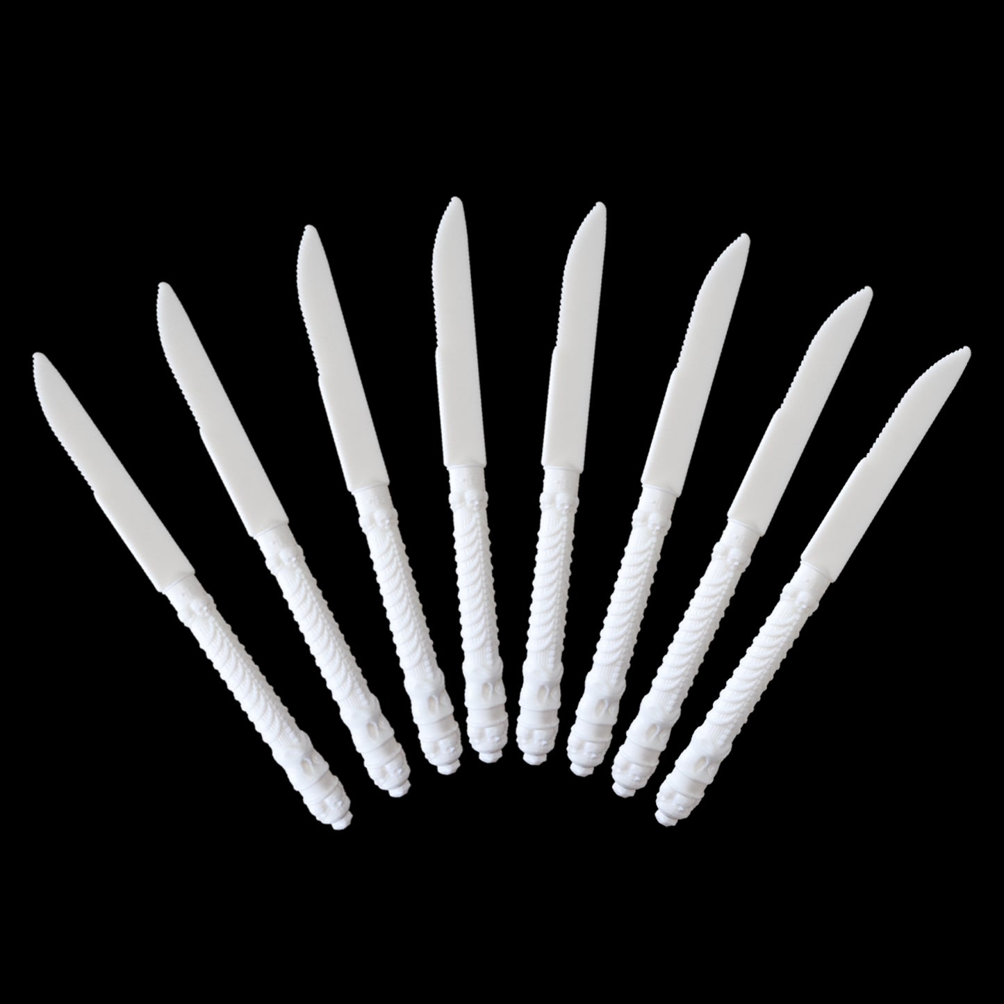 8PCs Black White Plastic Disposable Cutlery Knife Forks Spoons Tableware Set Birthday Party Supplies Decorations