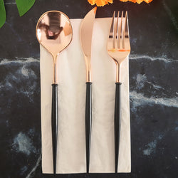 4PCs Dinnerware Plastic Disposable Cutlery Knife Fork Spoon Napkin Tableware Set Wedding Baby Shower Birthday Party Supplies Decorations