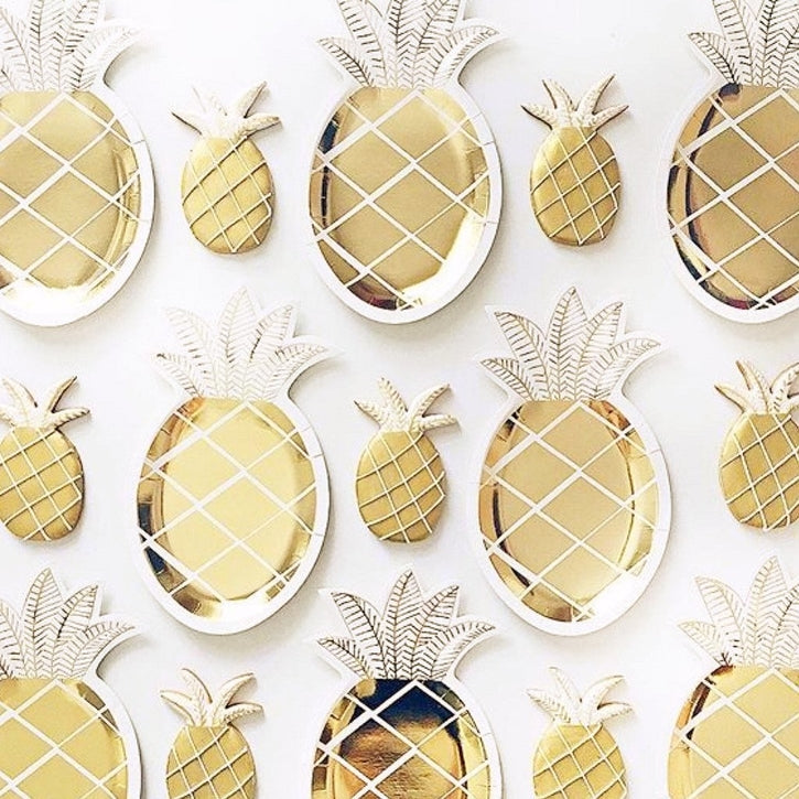 8PCs 25*14cm Pineapple Fruit Shape Paper Plate Tableware Decorations Party Wedding Dinner Disposable Plates