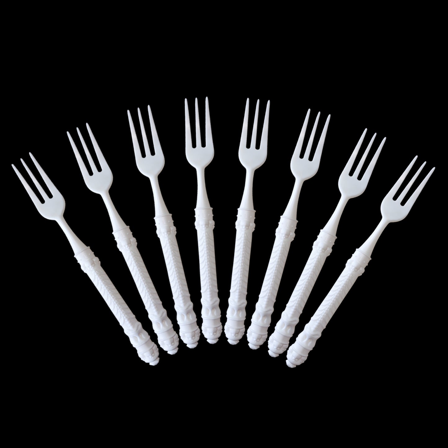 8PCs Black White Plastic Disposable Cutlery Knife Forks Spoons Tableware Set Birthday Party Supplies Decorations