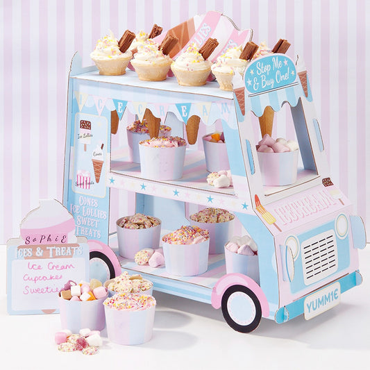 Car House Shape Cupcake Stand Paper Display Dessert Cake Stand Holder Birthday Party Supplies Decoration for Kids