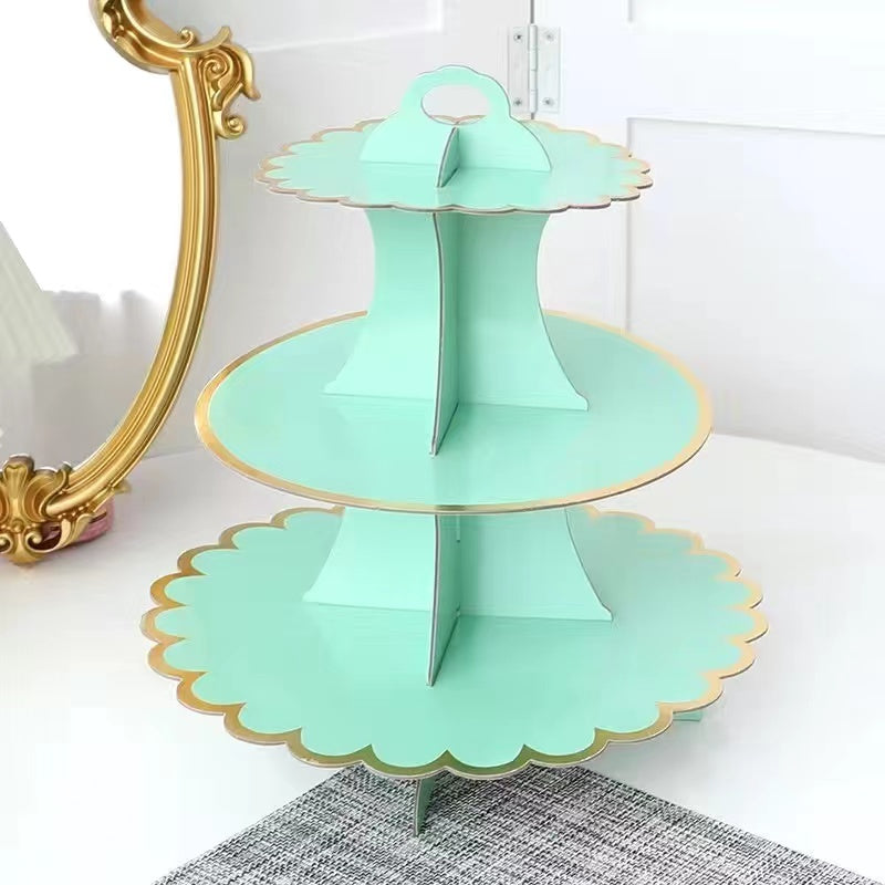 3 Tier Cake Stand Paper Display Dessert Tower Holder Party Supplies