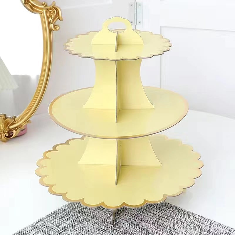 3 Tier Cake Stand Paper Display Dessert Tower Holder Party Supplies