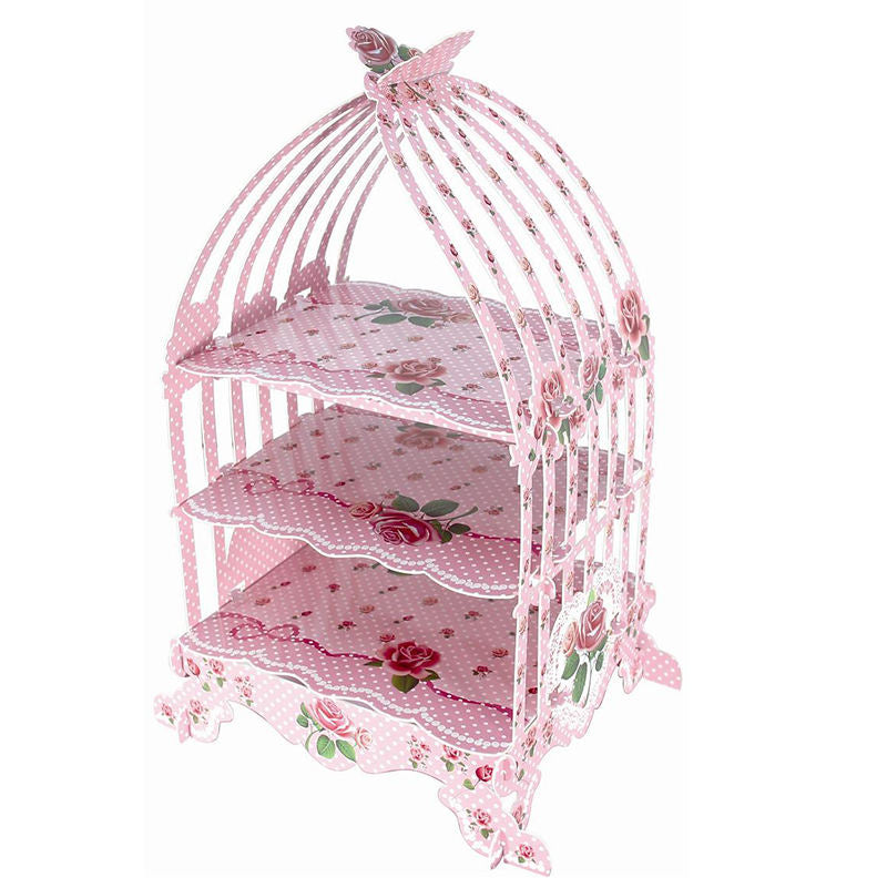 Birdcage Cake Stand Paper Display Dessert Tower 3 Tier Holder Wedding Party Supplies Decoration