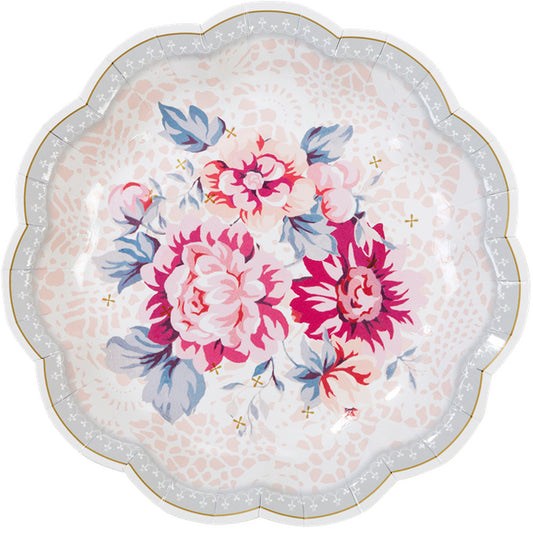 8PCs 7" Chinese Style Flower Plates Picnic Dinner Party Wedding Decoration Disposable Plates