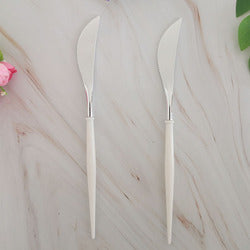 8PCs Fashion Plastic Disposable Cutlery Knife Forks Spoons Tableware Set Wedding Birthday Party Supplies Decorations