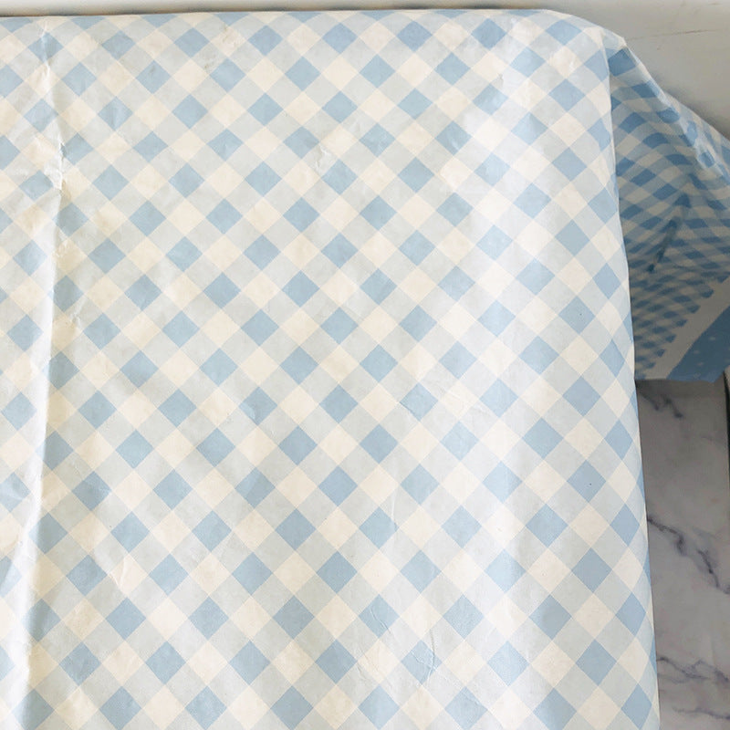 Pink Blue Checks Plaid Disposable Paper Tablecloths for Rectangle Tables Cover Party Decoration Supplies 140*250cm