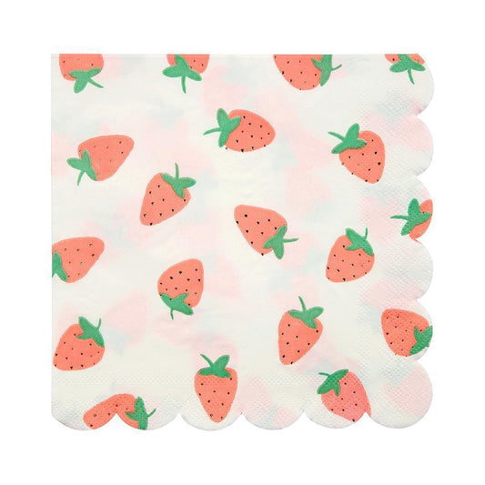 16PCs/Bag Strawberry Lemon Paper Napkins Tissue 25*25cm Spring Summer Party Supplies