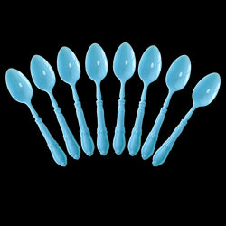 8PCs Solid Color Plastic Disposable Cutlery Knife Forks Spoons Tableware Set Wedding Birthday Party Supplies Decorations