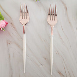 8PCs Fashion Plastic Disposable Cutlery Knife Forks Spoons Tableware Set Wedding Birthday Party Supplies Decorations