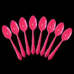 8PCs Solid Color Plastic Disposable Cutlery Knife Forks Spoons Tableware Set Wedding Birthday Party Supplies Decorations