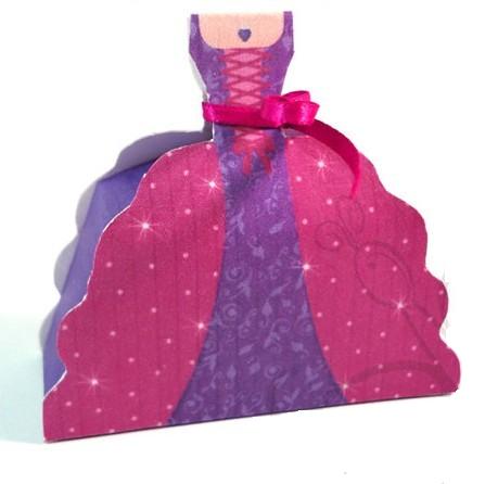 HOT Princess Dress Shiny Paper Gift Bags Baby Shower Birthday Party Decoration Supplies Paper Gift Bag Box