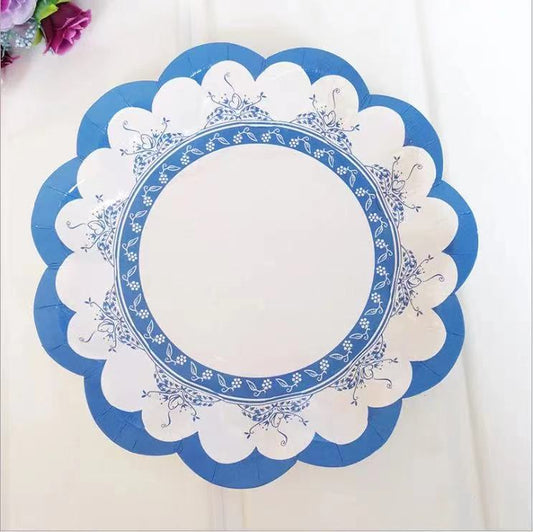 8PCs 7 inch Chinese Styles Porcelain Pattern Paper Plates Dinner Party Wedding Disposable Plates