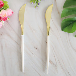 8PCs Fashion Plastic Disposable Cutlery Knife Forks Spoons Tableware Set Wedding Birthday Party Supplies Decorations