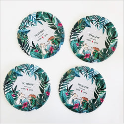 8PCs 6 Inch Round Disposable Paper Plates Summer Theme Party Tableware Decorations Paper Plates for Kids