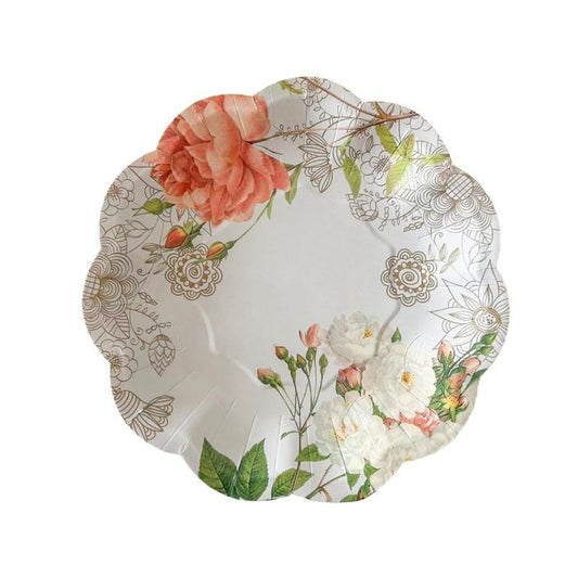 8PCs Floral Tea Party Flower Dessert Paper Plates 7 inch