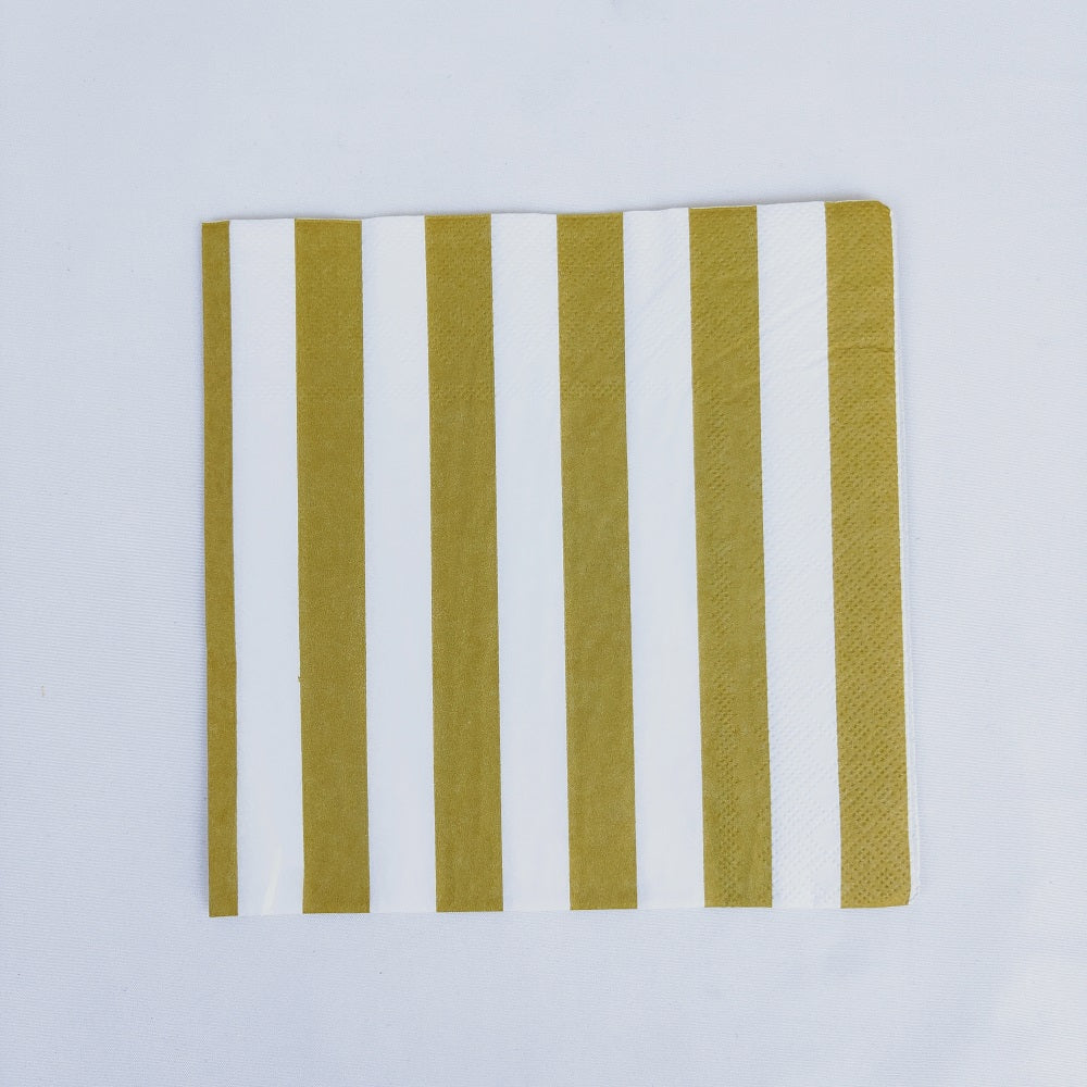 Golden Stripe Stylish Paper Napkins 13*13 Inch