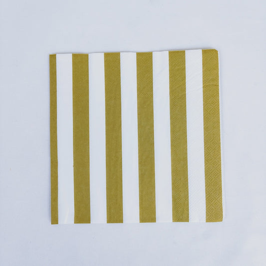 Golden Stripe Stylish Paper Napkins 13*13 Inch