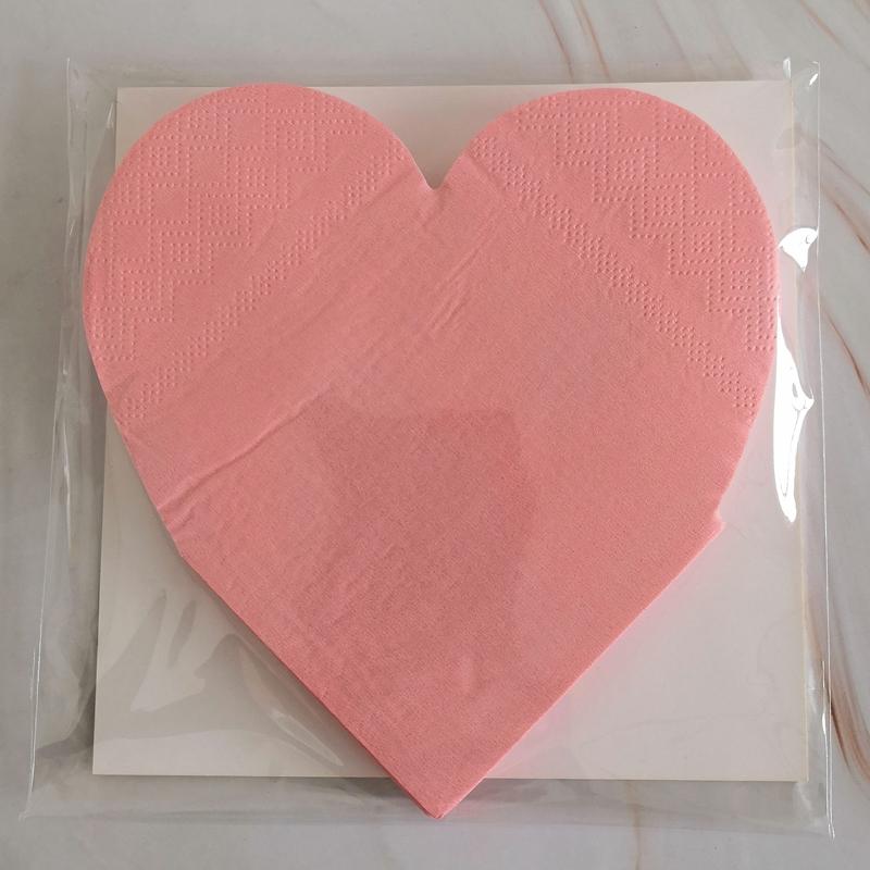 16PCs Love Heart Paper Napkins Pack Decoupage Luncheon Party Supplies Home Decorations 25cm