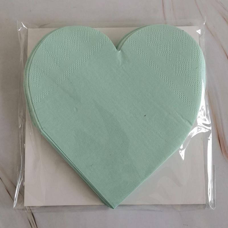 16PCs Love Heart Paper Napkins Pack Decoupage Luncheon Party Supplies Home Decorations 25cm