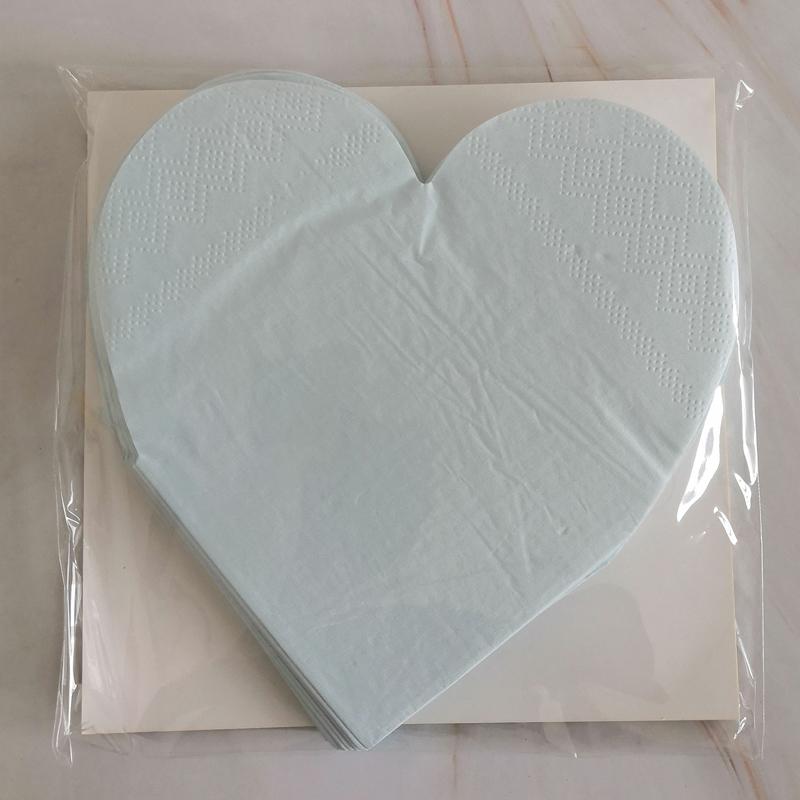 16PCs Love Heart Paper Napkins Pack Decoupage Luncheon Party Supplies Home Decorations 25cm