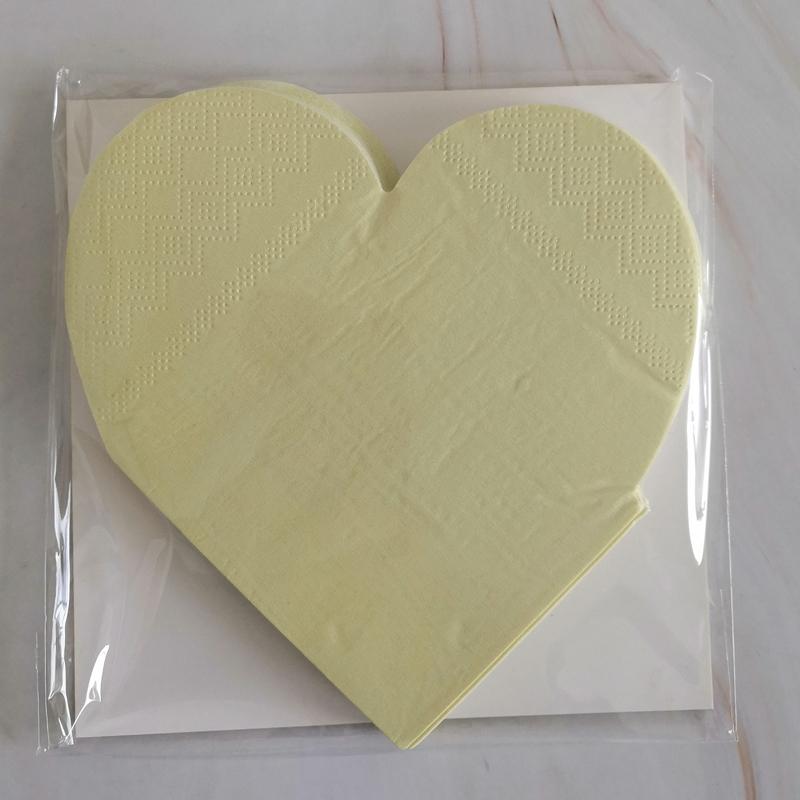 16PCs Love Heart Paper Napkins Pack Decoupage Luncheon Party Supplies Home Decorations 25cm