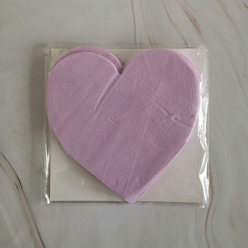 16PCs Love Heart Paper Napkins Pack Decoupage Luncheon Party Supplies Home Decorations 25cm