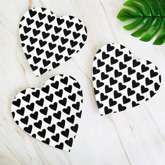 Party Supplies Tableware Black Heart Paper Plate * 8PCs