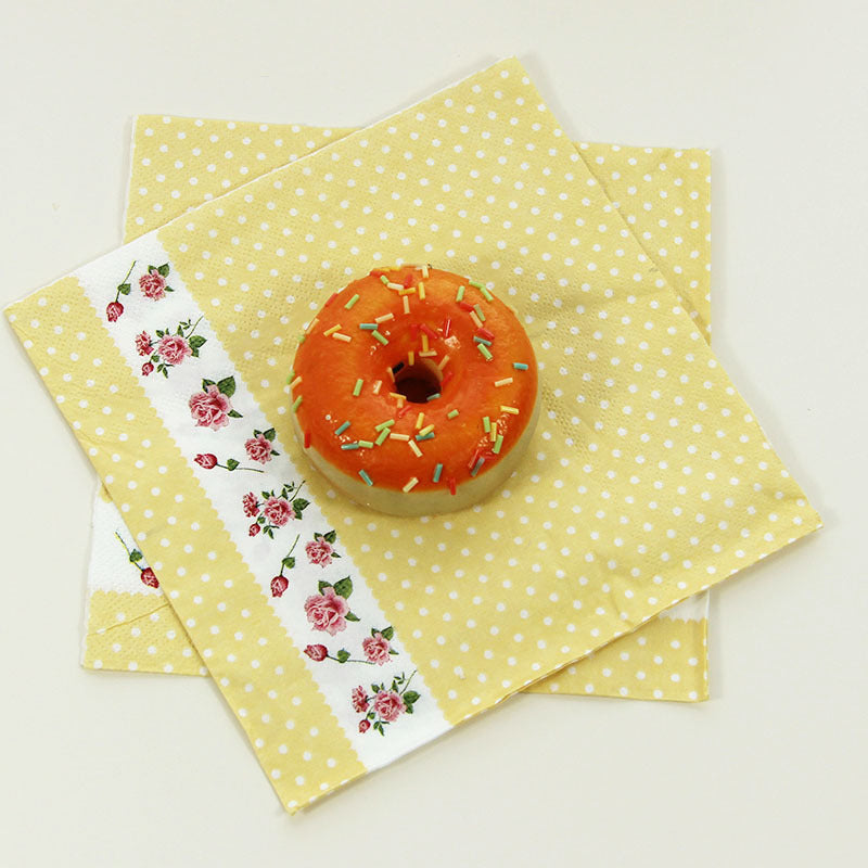 20PCs/Bag Rose Floral Dots Paper Napkin Party Napkins 13 inch