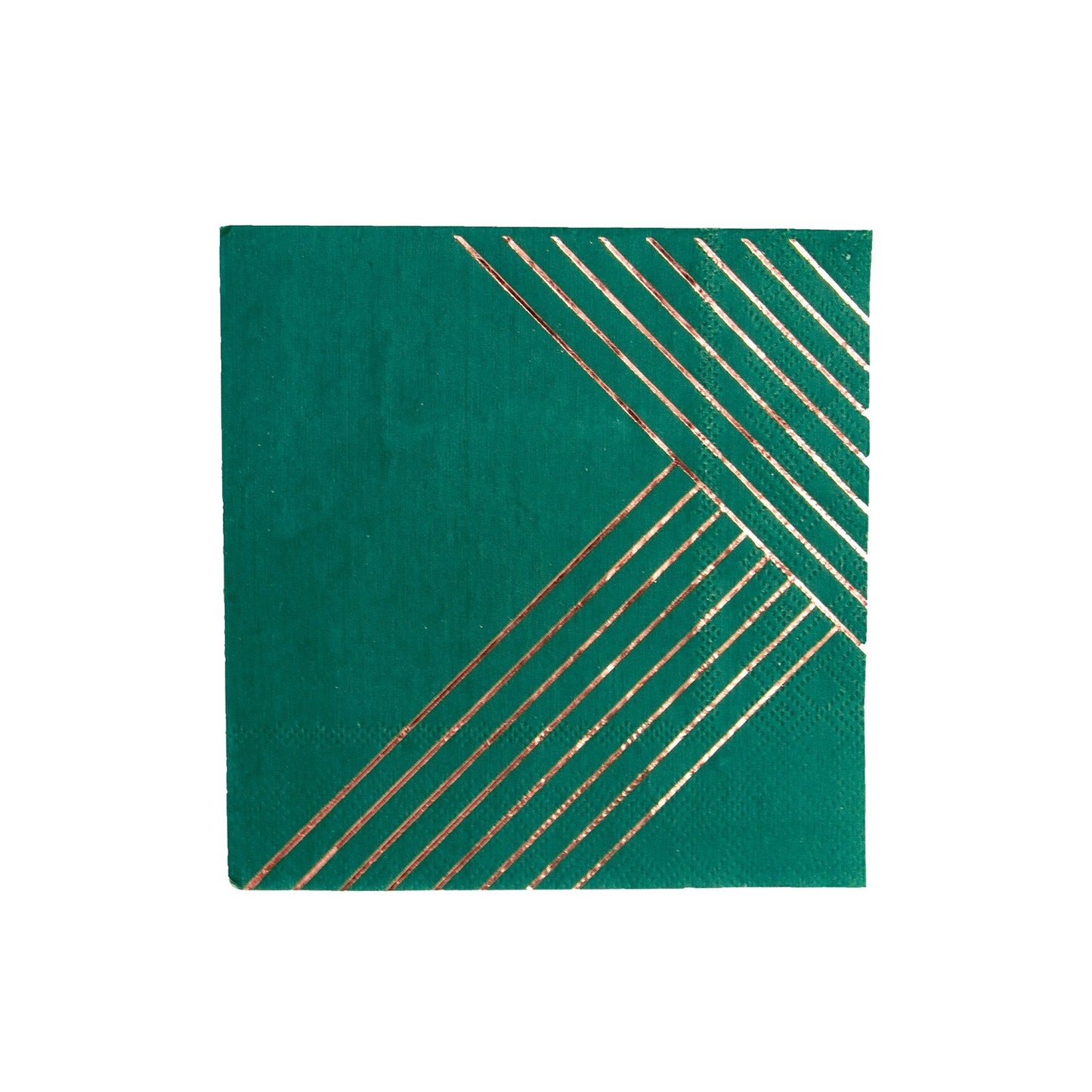 Green Serviette Tissue Golden Stripe Paper Napkins 25cm (16PCs)