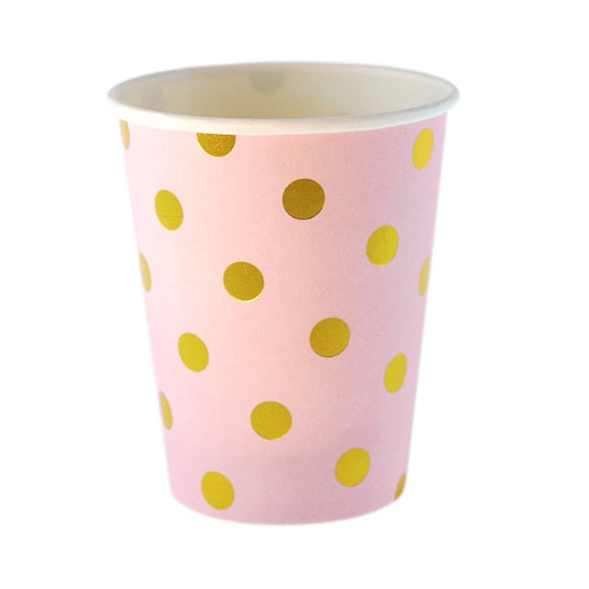 Gliding Dots Pink Disposable Paper Cups * 8PCs
