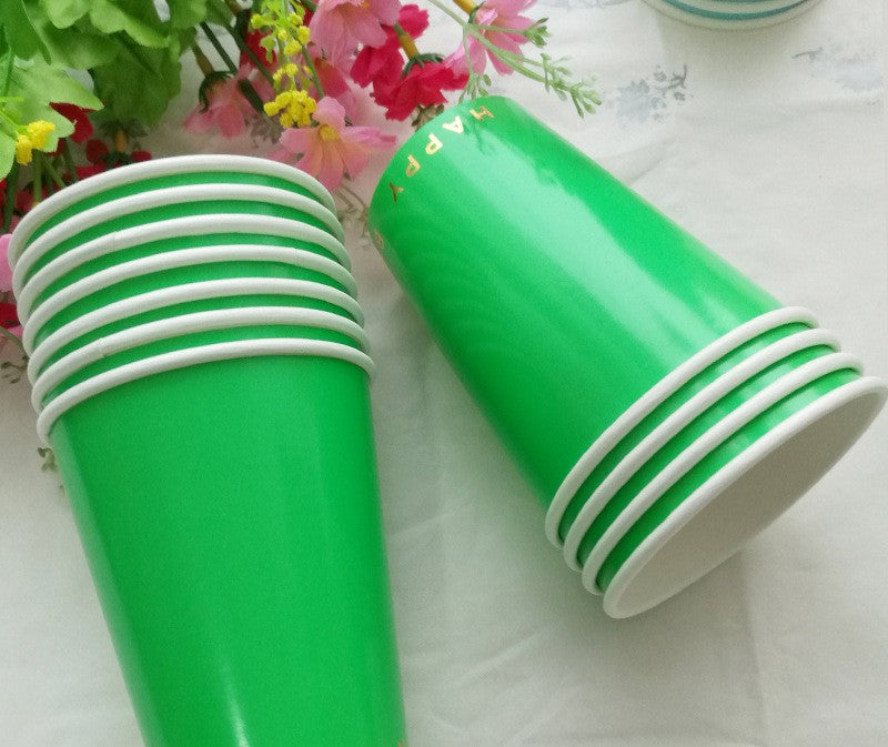 Gilding Happy Birthday Disposable Paper Cups Party Supplies * 8PCs