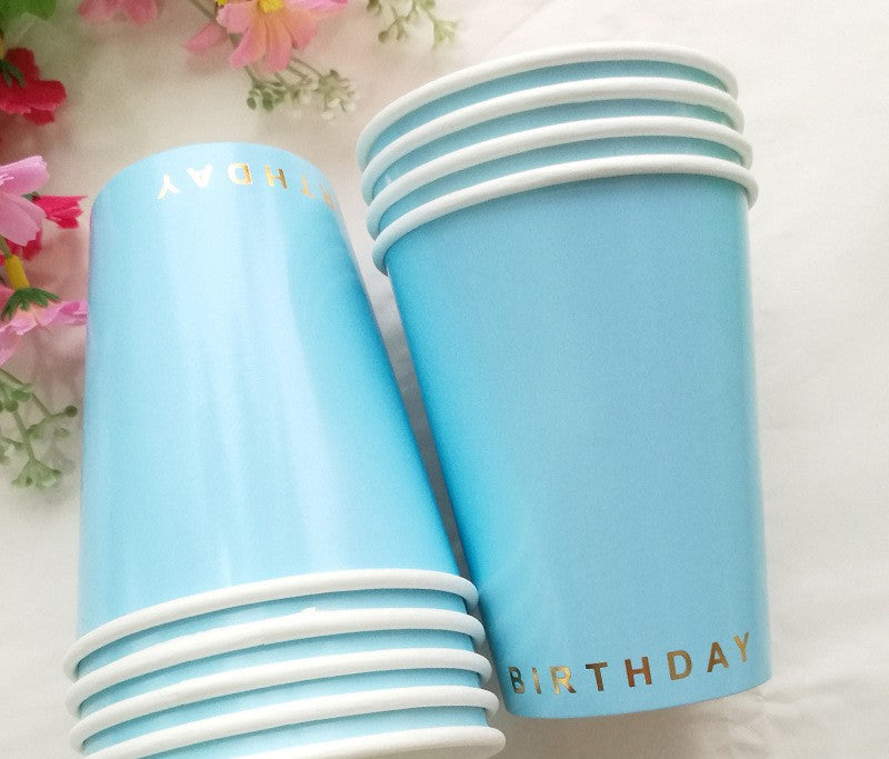 Gilding Happy Birthday Disposable Paper Cups Party Supplies * 8PCs