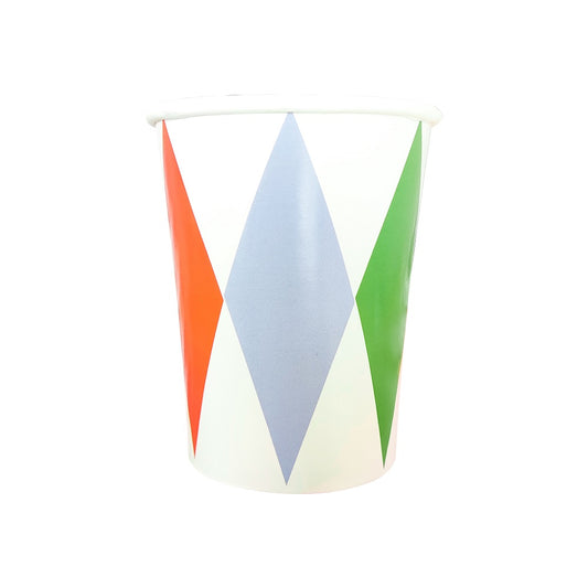 8PCs Geometric Rhombus High Quality Paper Cups