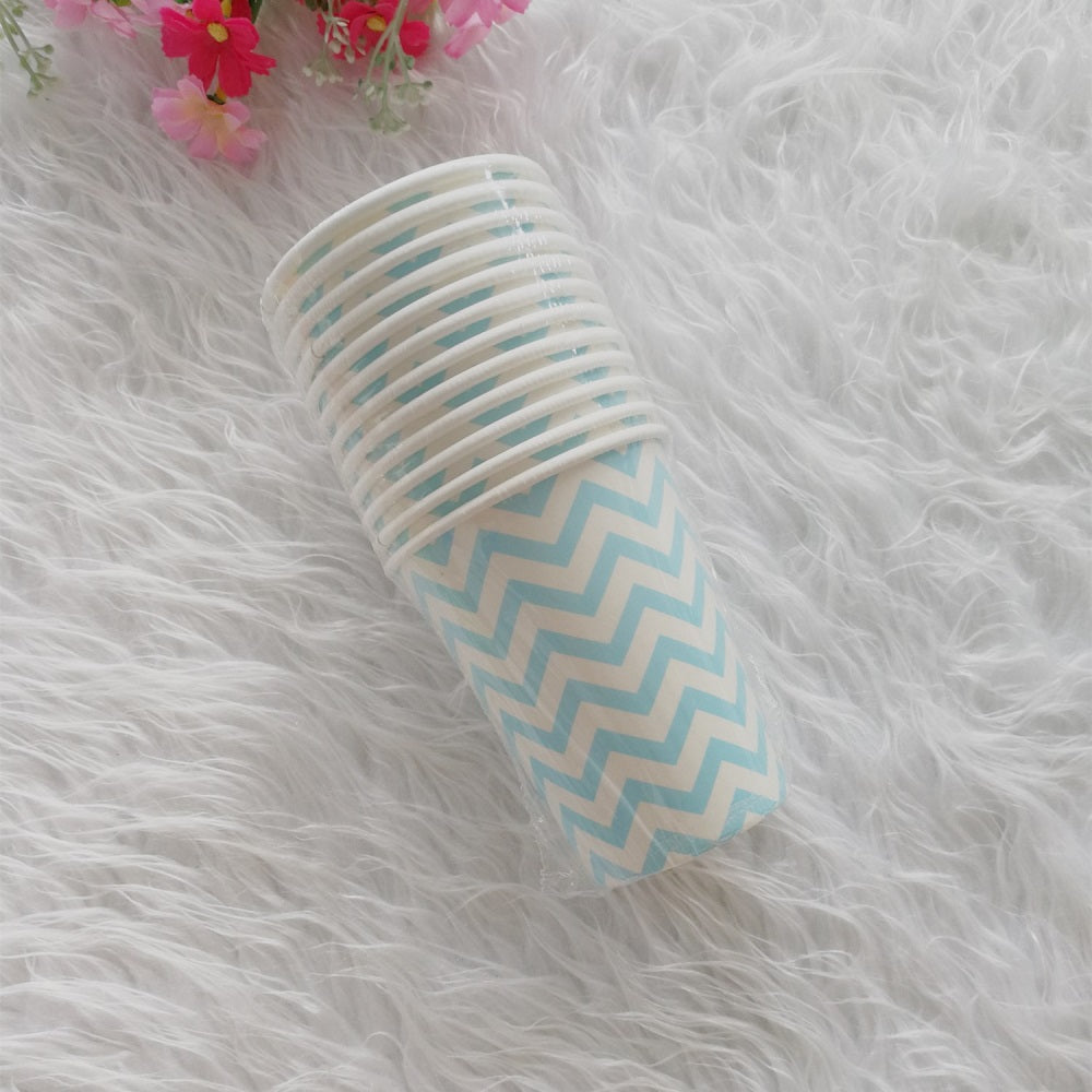 Wave Paper Cups Party Supplies * 12PCs