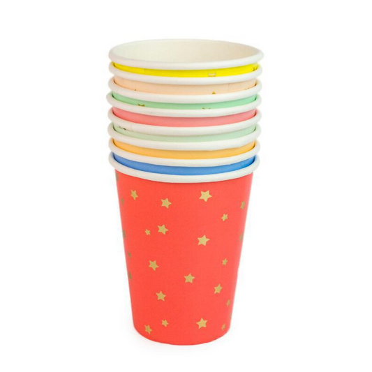 8PCs Multicolor Gilding Star Paper Cups