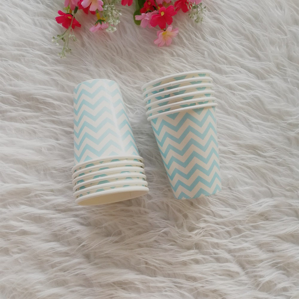 Wave Paper Cups Party Supplies * 12PCs