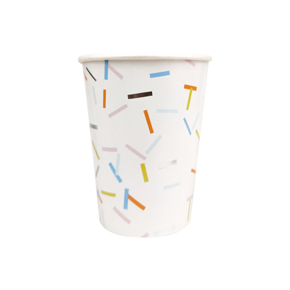 High Quality Colorful Stripes White Paper Cups * 8PCs