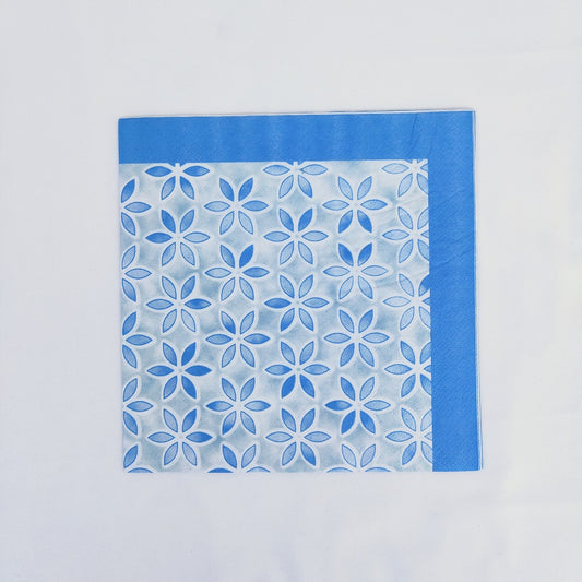 16PCs/Bag Blue Flower Paper Napkins 33*33cm