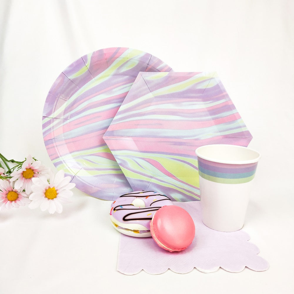 8PCs Multicolor Stripe Paper Cups