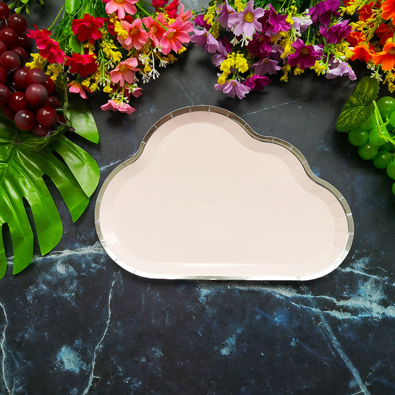 8PCs/Set Cloud Disposable Party Supplies 10*7 inch Paper Plates