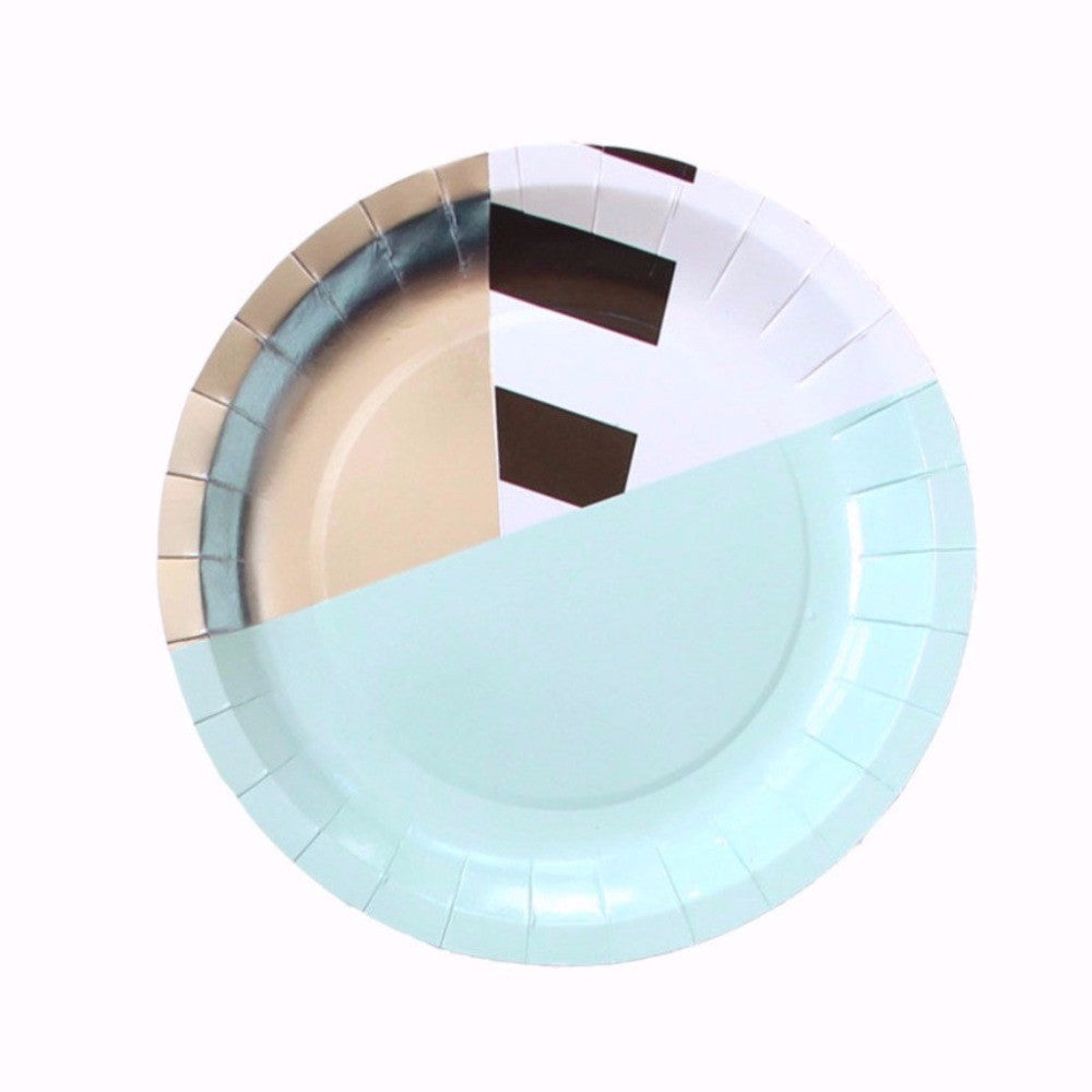 Mint Green Color Matching Paper Plates Dinner Plate x 8PCs