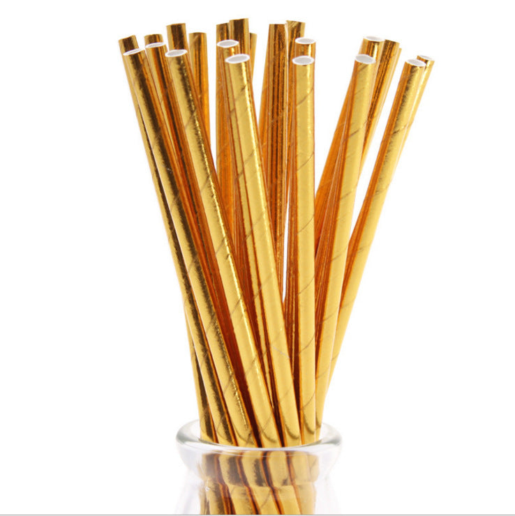 25PCs/Bag Durable Paper Straws Biodegradable Straws Bulk Party Decorations