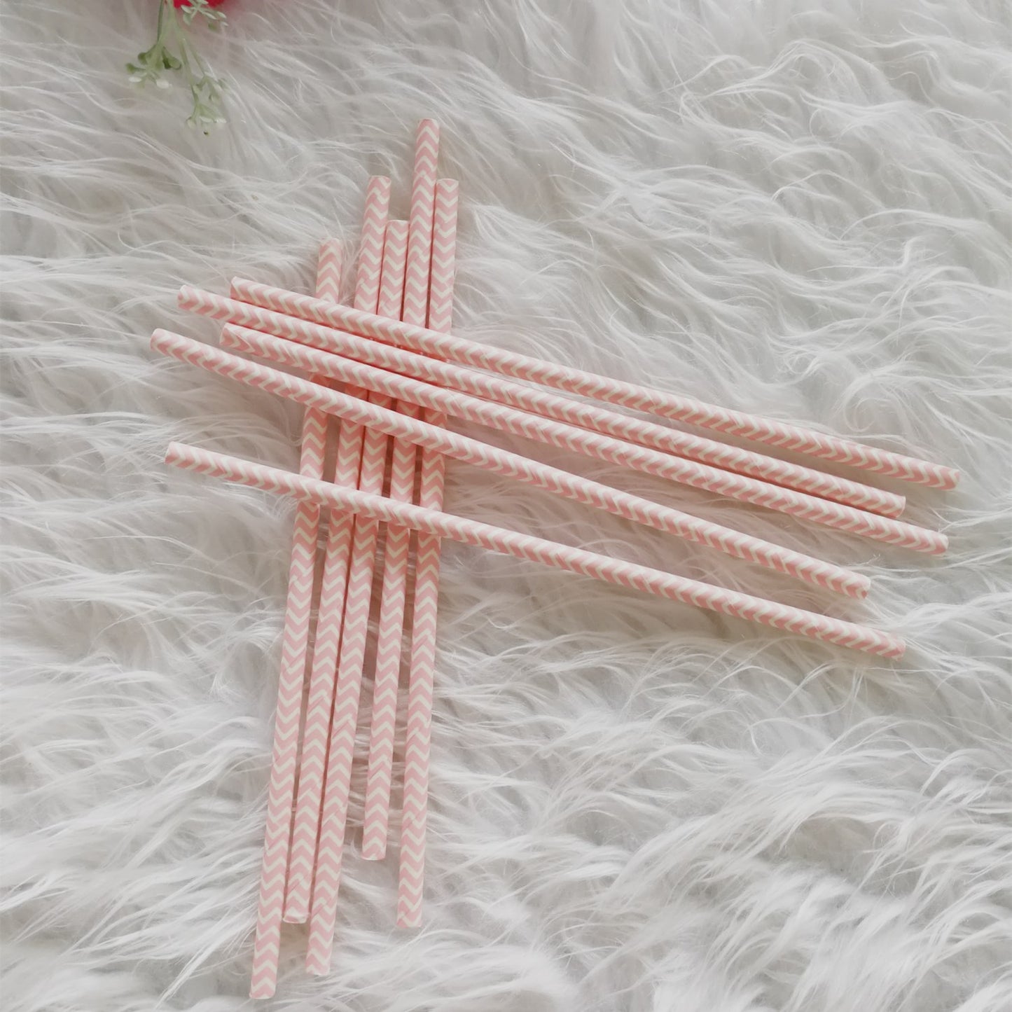 25PCs Colorful Striped Biodegradable Paper Straws Bulk 7.6 inch Party Supplies