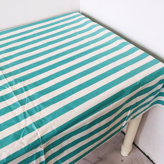 Green Striped Disposable Paper Tablecloths for Rectangle Tables