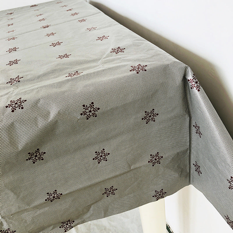 Snowflake Gray Disposable Paper Tablecloths Rectangle Tables Cover Christmas Party Supplies