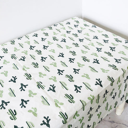 Green Cactus Disposable Paper Tablecloths for Rectangle Tables