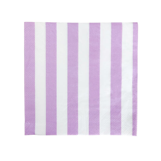 16PCs Purple Striped Paper Napkins