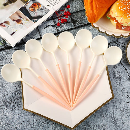 Orange Disposable Cutlery Plastic Knife Forks Spoons Tableware Party Supplies Decoration For Camping BBQ Wedding Outdoor Birthday