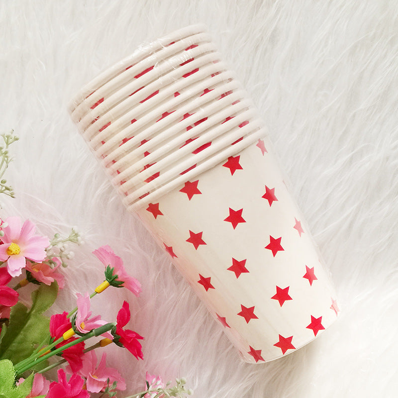 Red Star Disposable Paper Tableware Set for 12